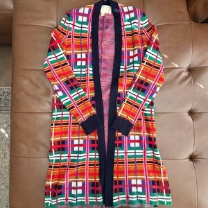 Anthropologie Moth Multicolor Plaid Cardigan